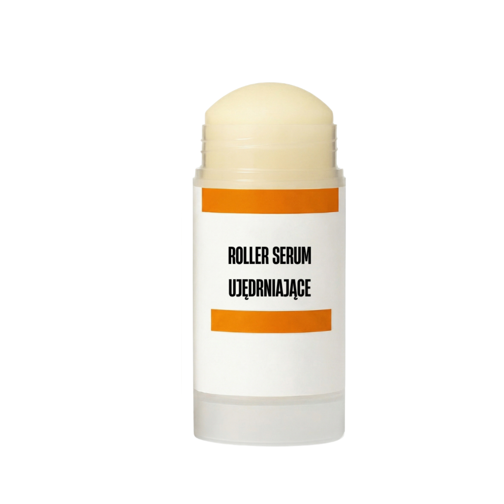 Roller serum ujędrniające w eleganckim opakowaniu do codziennej pielęgnacji skóry.