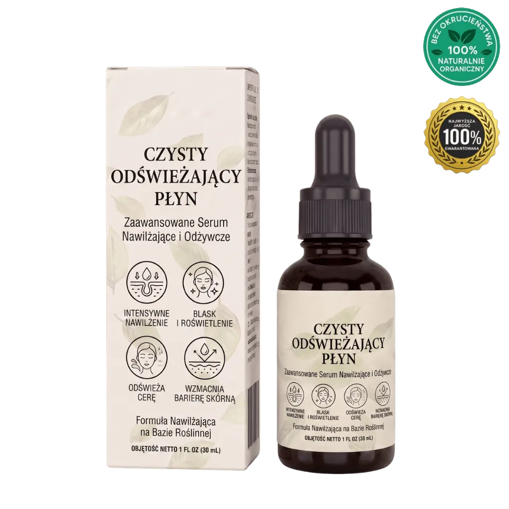 Czysty Odświeżający Płyn - zaawansowane serum nawilżające, podkreślające świeżość i gładkość skóry.