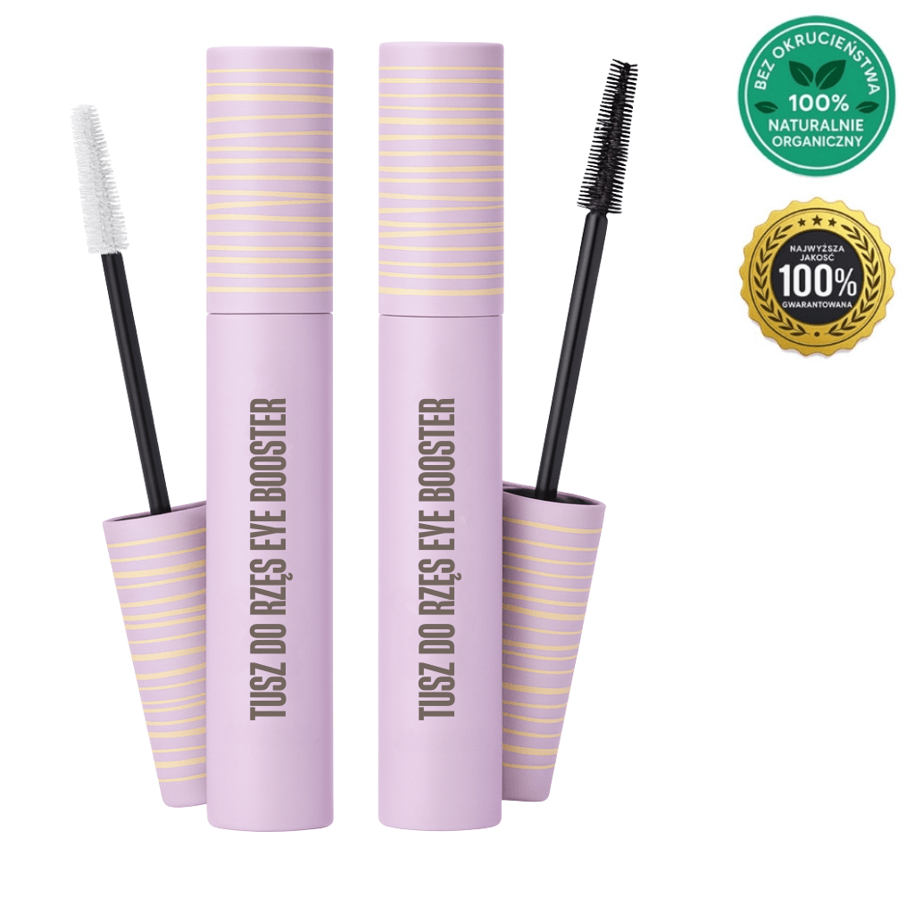 Tusz do rzęs Eye Booster w opakowaniach, idealny dla wyrazistego efektu rzęs, zapewniający naturalny wygląd.