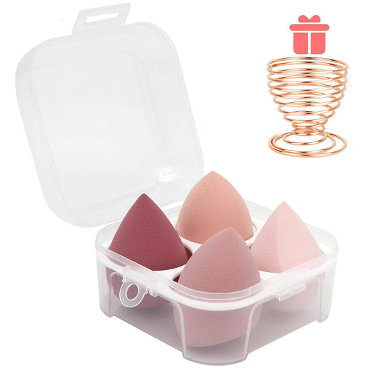 Biala – Zestaw Gąbek do Makijażu Beauty Blender w przezroczystym opakowaniu z czterema gąbkami do perfekcyjnego makijażu.
