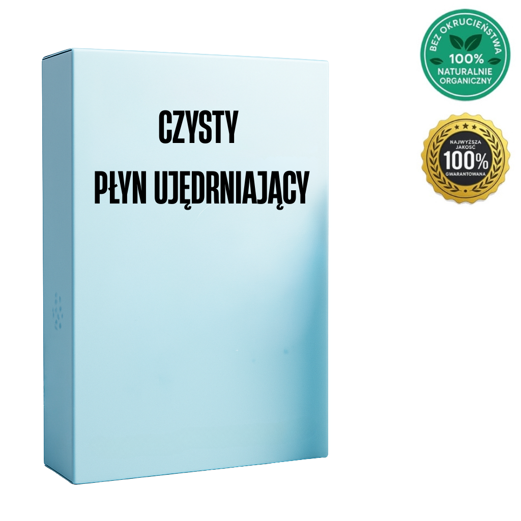 Czysty płyn ujędrniający w eleganckim opakowaniu, przygotowany do pielęgnacji skóry.