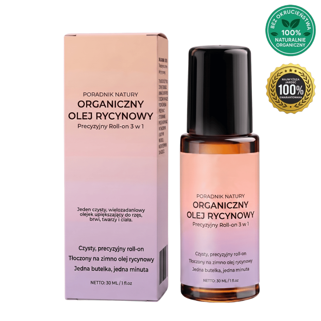 Premiumowy organiczny olej rycynowy w roll-onie