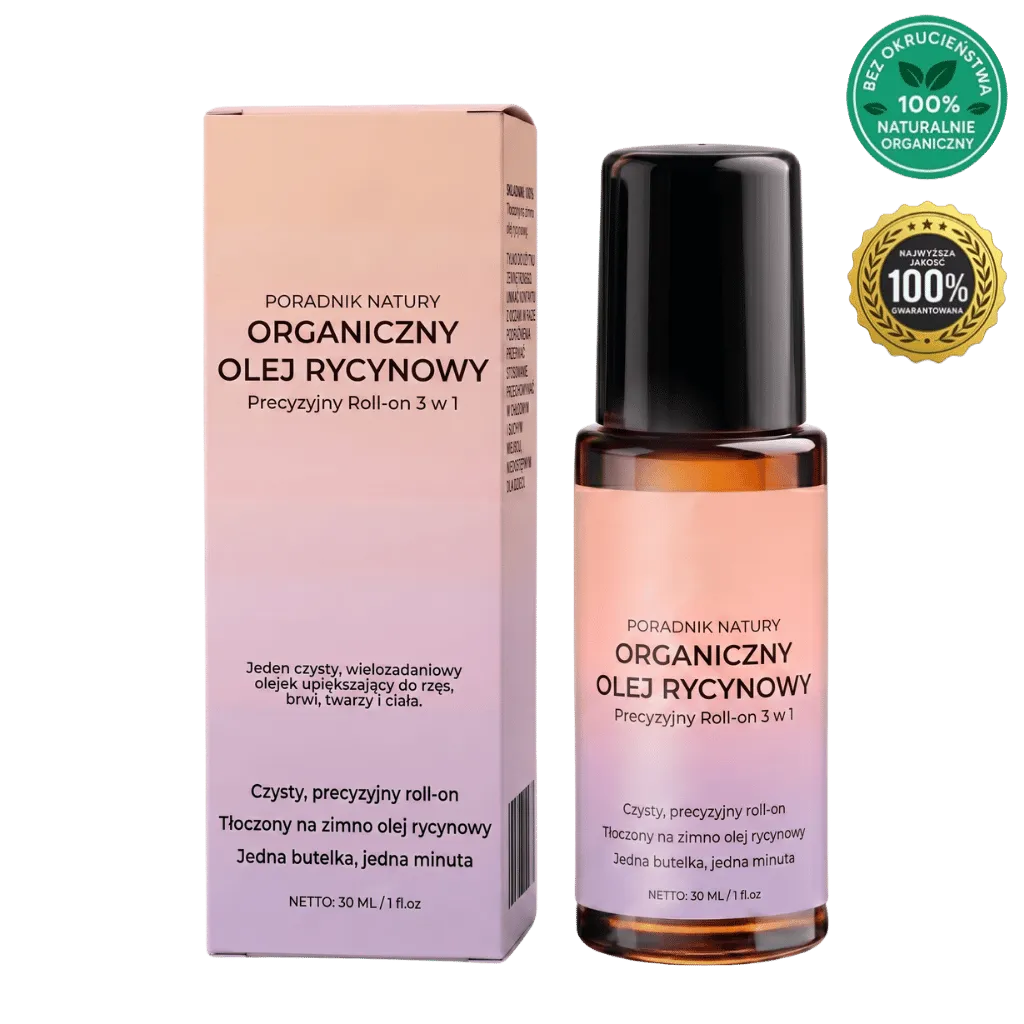 Premiumowy organiczny olej rycynowy w roll-onie