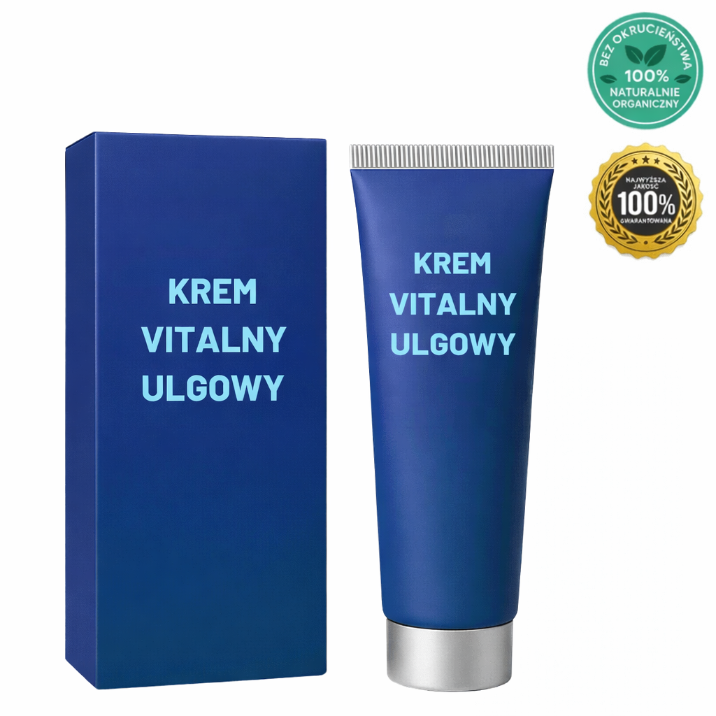 Krem Vitalny Ulgowy w tubie i opakowaniu, idealny do pielęgnacji skóry nóg.