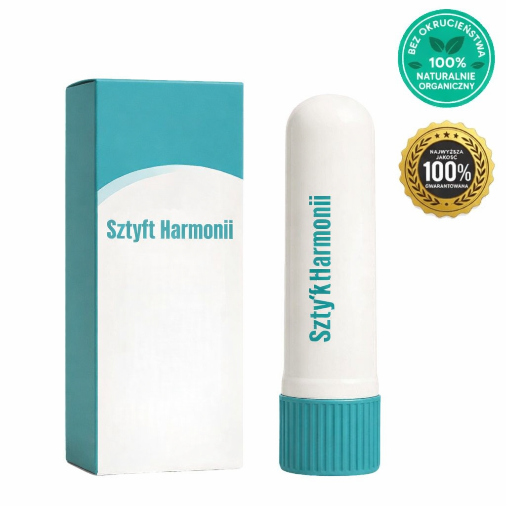 Sztyft Harmonii w opakowaniu, produkt do pielęgnacji skóry, naturalny i organiczny, doskonały do codziennej rutyny beauty.