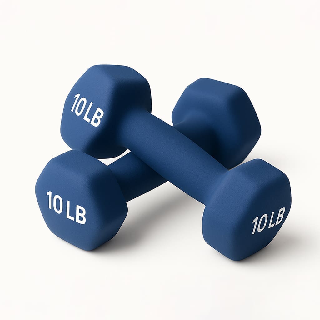 Biała SiłaDuo ergonomiczne hantle 10LB, idealne do treningu siłowego i kondycyjnego.