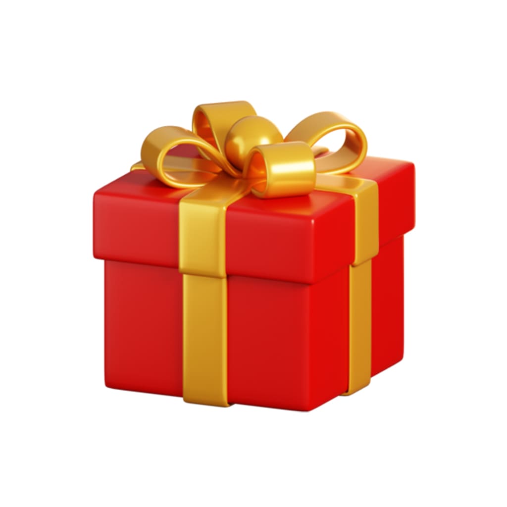 🎁 Darmowy prezent 🎁 w czerwonym opakowaniu z złotą wstążką, idealny dla niespodzianek przy zakupie zestawu produktów.